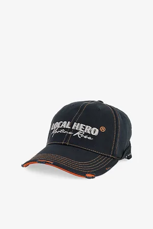 MARTINE ROSE Mens Roll Back Embroidered Cotton Baseball Cap 1 Size
