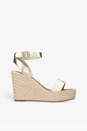 Steve Madden Womens Upstage Metallic-Leather Wedges Eur 37 / 4 Uk Women