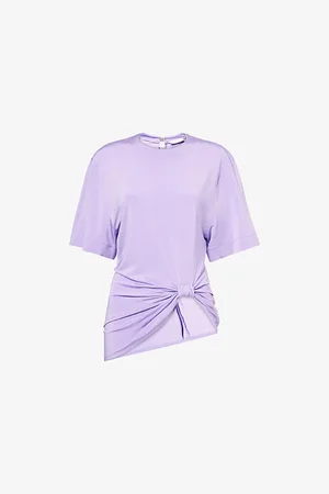 Paco rabanne Womens Tied Short-Sleeve Jersey T-Shirt 8