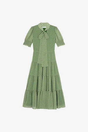LK Bennett Womens Coco Tie-Neck Petite Woven Midi Dress 6