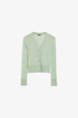 Joseph Womens Cashair V-Neck Cashmere Cardigan M