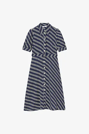 LK Bennett Womens Valerie Abstract-Print Woven Midi Dress 6