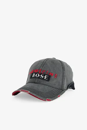 MARTINE ROSE Mens Roll Back Embroidered Cotton Baseball Cap 1 Size