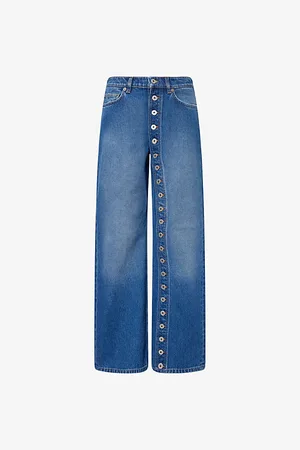 Jean Paul Gaultier Womens Buttoned Straight-Leg Denim Jeans 26