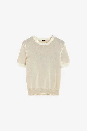 Joseph Womens Short-Sleeved Cotton-Knit Top L