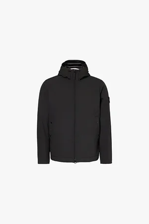 Stone Island Mens Brand-Patch Hooded Stretch-Woven Jacket Xl