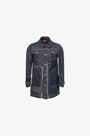 JUNYA WATANABE Mens Contrast-Panel Chest-Pocket Denim Coat M