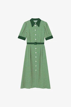 LK Bennett Womens Valerie Polka-Dot Petite Woven Midi Dress 6