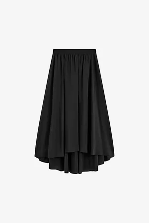 Joseph Womens Violet Elasticated-Waist Silk Midi Skirt 6
