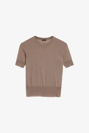 Joseph Womens Cashair Short-Sleeved Cashmere Top L