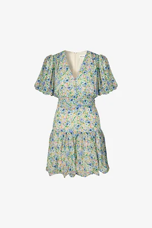 By Malina Womens Lone V-Neck Chiffon Mini Dress 18