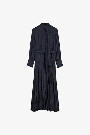 Joseph Womens Lisa Crinkle Silk-Habotai Maxi Dress 6