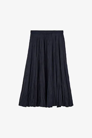 Joseph Womens Sully Crinkle Silk-Habotai Midi Skirt 6