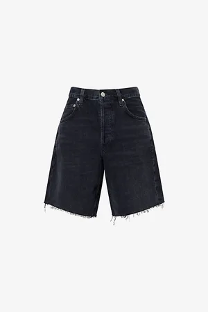 Citizens of Humanity Womens Ayla High-Rise Raw-Hem Denim Shorts 24