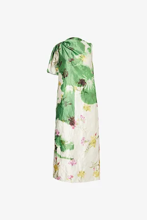Erdem Womens Floral Bow-Embellishment Woven Midi Dress 8