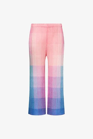 PLEATS PLEASE ISSEY MIYAKE Womens Photon Straight-Leg Knitted Trousers 5
