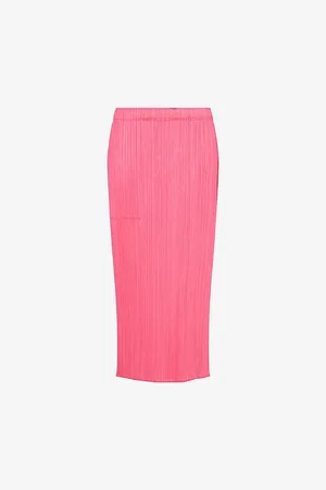 PLEATS PLEASE ISSEY MIYAKE Womens Monthly Colors: March Two-Slip-Pockets Knitted Midi Skirt 3