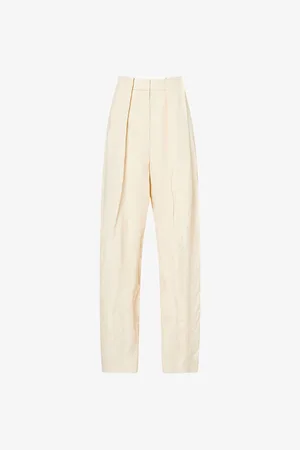 Stella McCartney Womens Wide-Leg Pleated Woven Trousers 4
