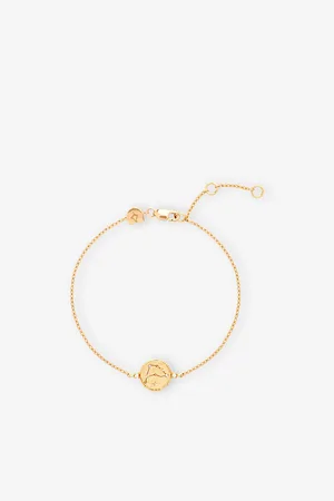 Astrid & Miyu Zodiac Capricorn 18ct Yellow -Plated Sterling-Silver and Cubic Zirconia Pendant Bracelet 1 Size