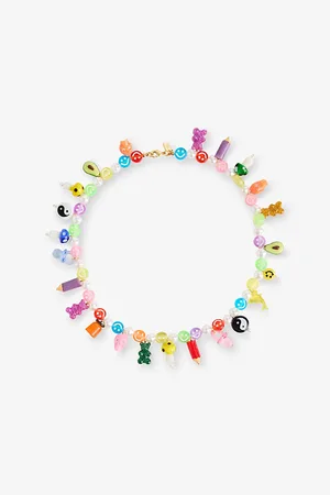Crystal Haze Womens Lucid Dreams 18ct Yellow Gold-Plated Brass and Resin Beaded Necklace