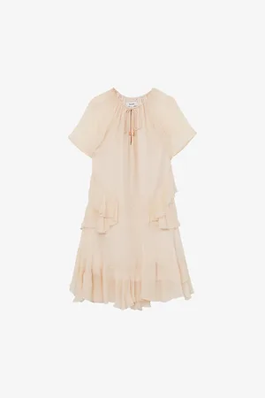 Reiss Womens Lexie Ruffle-Trim Woven Mini Dress 4