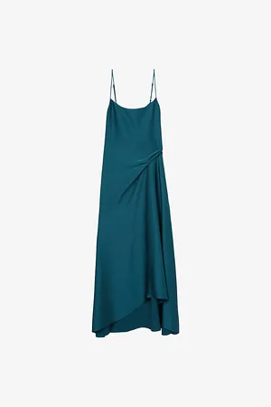 Reiss Womens Zoey Square-Neck Satin Midi Dress 4