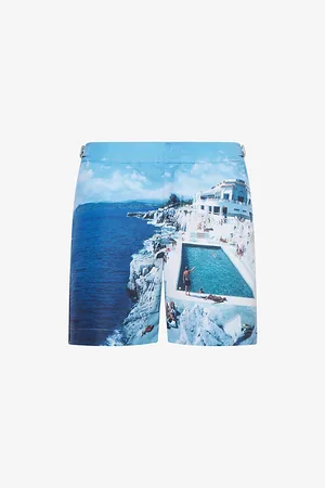 Orlebar Brown Mens Hulton Photograph-Print Swim Shorts 30
