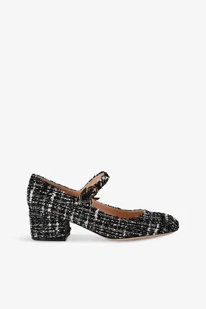 Gianvito Rossi Womens Mary Ribbon 45 Bouclé Heeled Courts Eur 39 / 6 Uk Women
