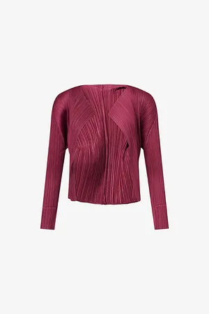 PLEATS PLEASE ISSEY MIYAKE Womens Monthly Colors: March Cropped Knitted Cardigan 3