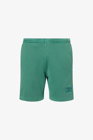 Lacoste Mens Logo-Appliqué Overdye Cotton-Jersey Shorts S
