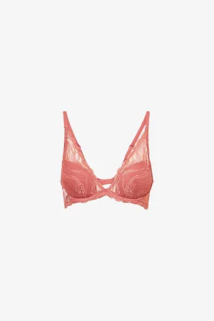 Calvin Klein Womens Plunge Lightly-Lined Sensual Stretch-Lace Bra 30D