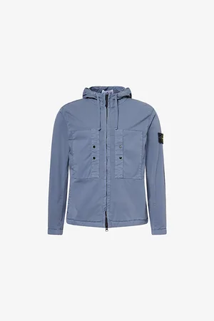 Stone Island Mens Hooded Buttoned-Pockets Stretch-Cotton Jacket M