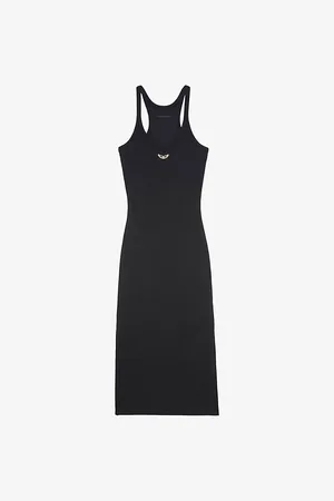 Zadig & Voltaire Womens Astra Logo-Embellished Stretch-Cotton Tank Dress M