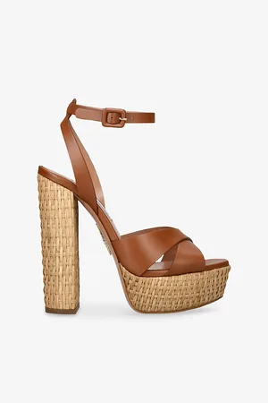 Aquazzura Womens Sunseeker 140 Leather Platform Heeled Sandals Eur 36 / 3 Uk Women