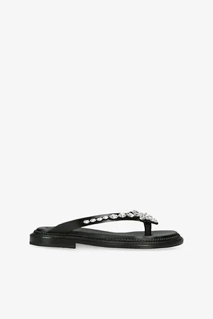 Simone Rocha Womens Embellished Thong Leather Sandals Eur 36 / 3 Uk Women