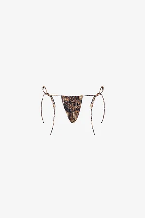Jaded London Womens Tie-Side Graphic-Pattern Stretch-Woven Bikini Bottoms 6