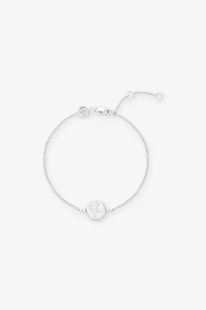 Astrid & Miyu Womens Zodiac Virgo Rhodium-Plated Sterling- and Cubic Zirconia Pendant Bracelet 1 Size