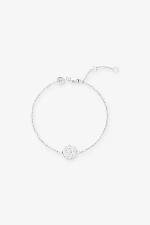 Astrid & Miyu Womens Taurus Zodiac Rhodium-Plated Sterling and Cubic Zirconia Pendant Bracelet 1 Size