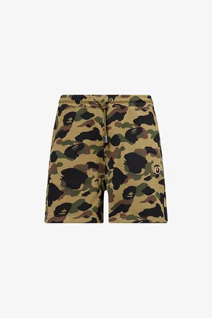 A Bathing Ape Mens Camouflage Two-Welt-Pockets Cotton-Jersey Shorts M