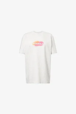 Adanola Womens Oversized Brand-Print Cotton-Jersey T-Shirt Xs