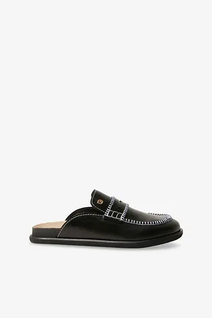 Claudie Pierlot Womens Contrast-Stitch Leather Mules Eur 37 / 4 Uk Women