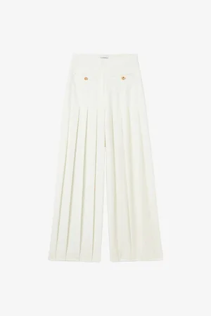 Claudie Pierlot Womens Wide-Leg Pleated Woven Trousers 6