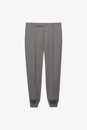 Prada Mens Logo-Embroidered Tapered-Leg Wool Jogging Bottoms 30