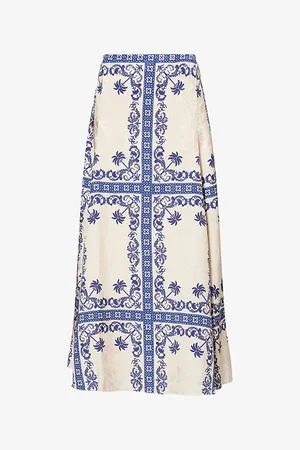 JOHANNA ORTIZ Womens Lucena Floral-Print Jacquard Maxi Skirt 6