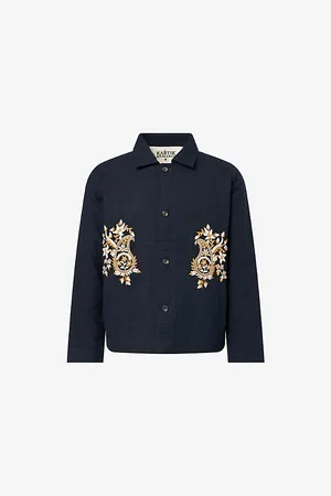 Kartik Research Mens Embroidered Cropped Cotton Jacket S