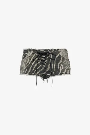 Jaded London Womens Odile -Print Stretch-Denim Shorts 24