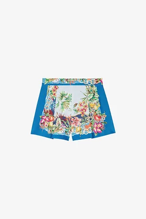 Maje Womens Tropical-Print Pleated Woven Shorts 6