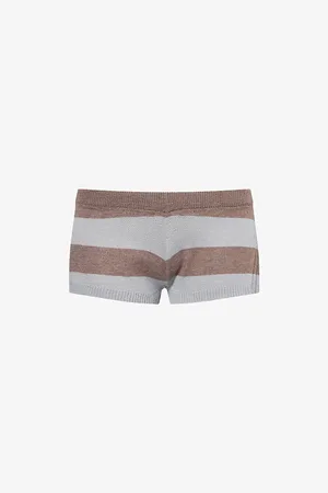 Jaded London Womens Striped Low-Rise Knitted Shorts Xs