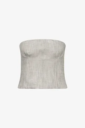 TWP Womens Jillian Strapless Cotton and Wool-Blend Bustier Top 6