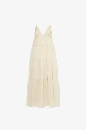 Dissh Womens Liza Ruffled Cotton-Poplin Midi Dress 12